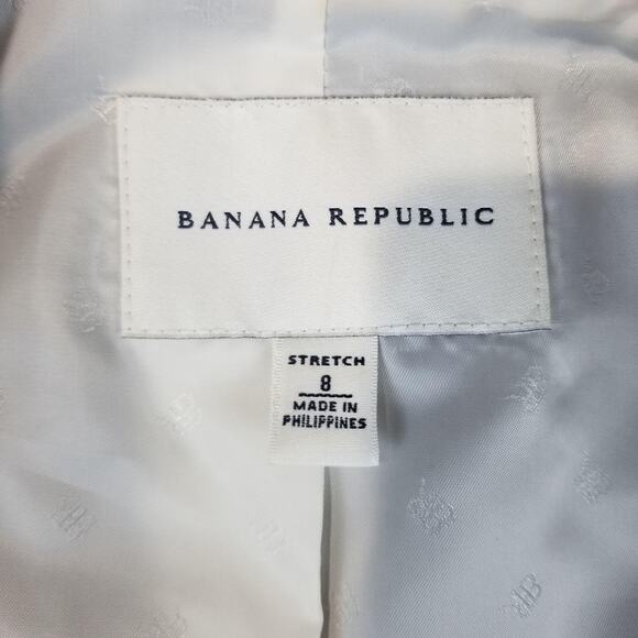 Banana Republic Blazer Womens 8 Brown Wool Blend Jacket Elbow Patches - Picture 4 of 11